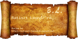 Batiszt Leonárd névjegykártya